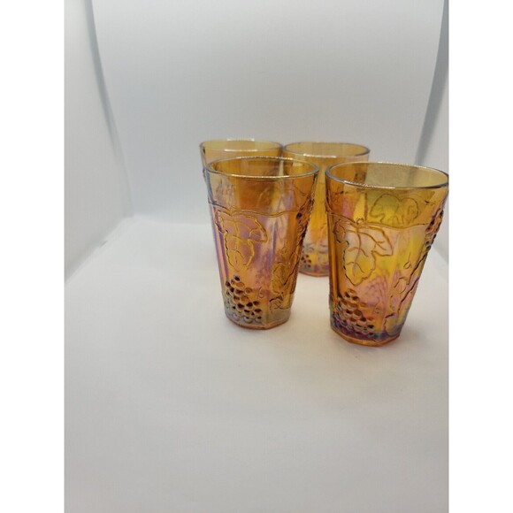 Carnival Glass Juice Glasses Set Of 4 - Picture 5 of 15